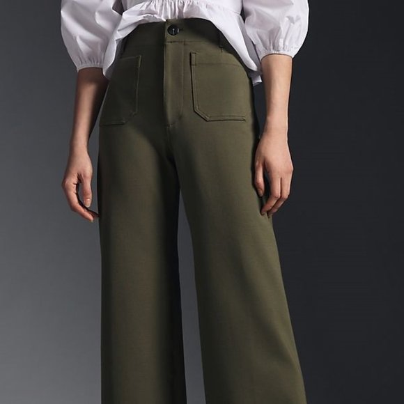 Anthropologie The Colette Cropped Wide-Leg Ponte Pants size 27 new with tag - Picture 9 of 11